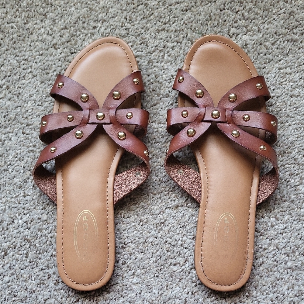 Studded slide sandals